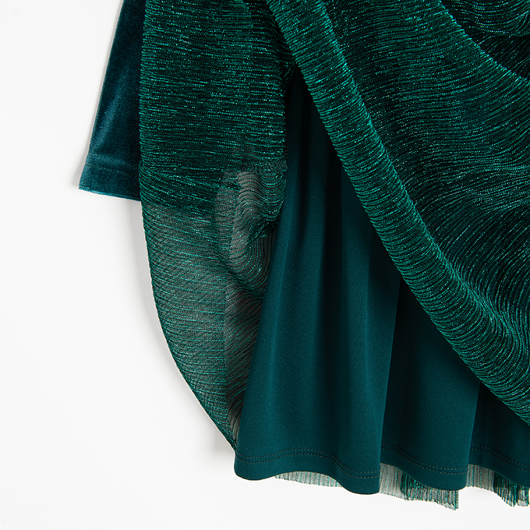 Green dress with pleated skirt