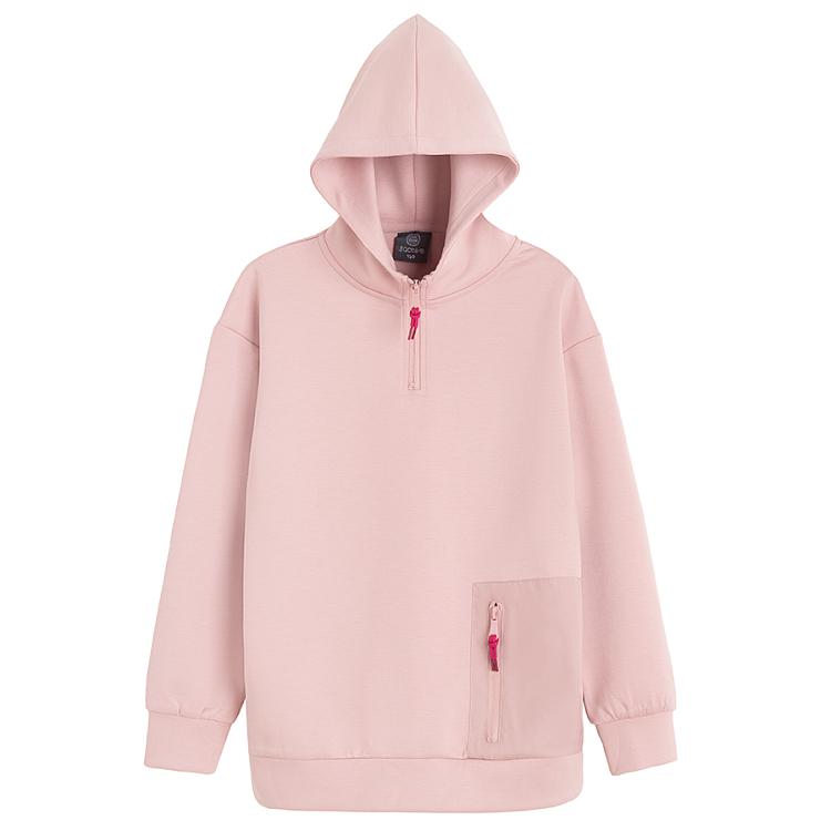 Zip through hooded sweeatshirt