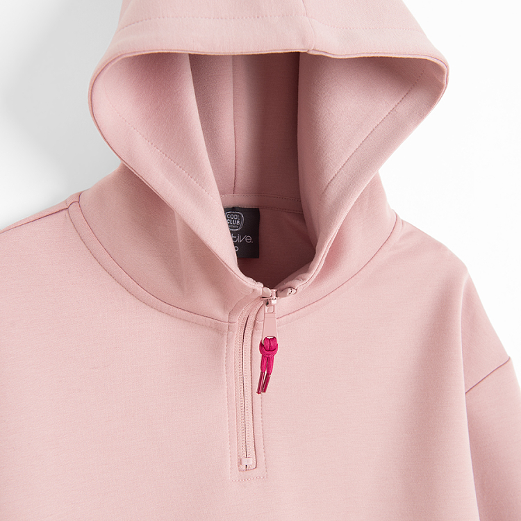 Zip through hooded sweeatshirt