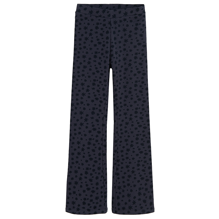 Blue polka dot wide leg jeggings