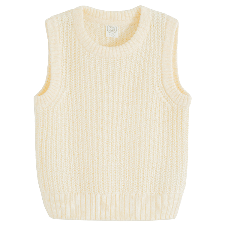 Ecru knit vest