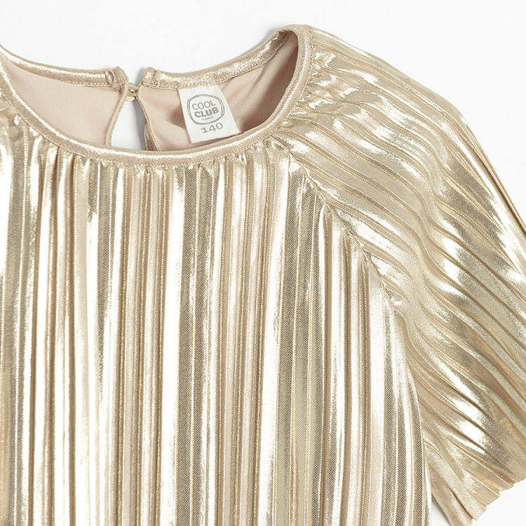 Gold short sleeve playsuit