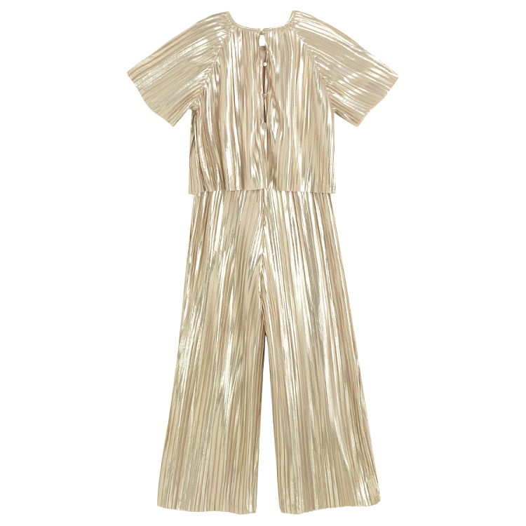 Gold short sleeve playsuit