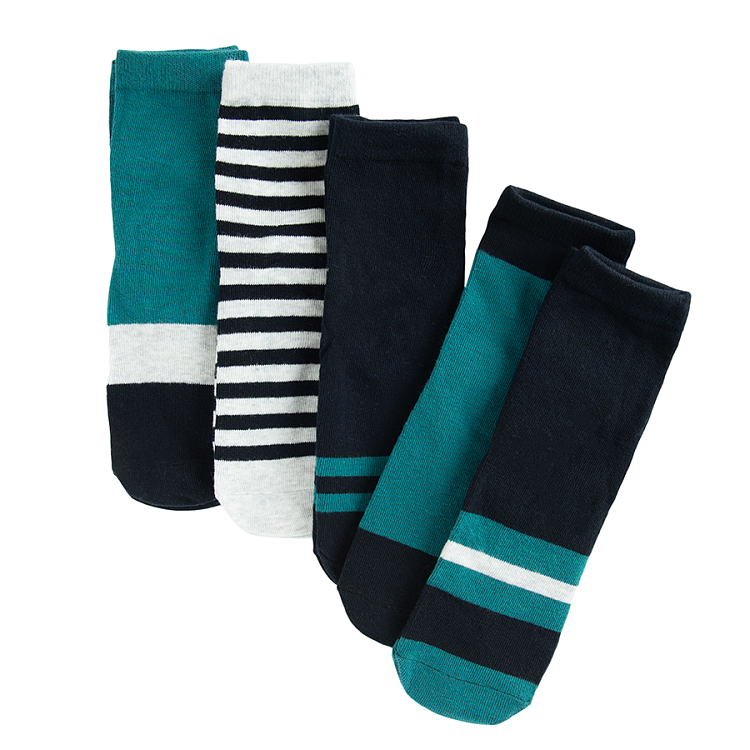 Blue stried socks- 5 pack