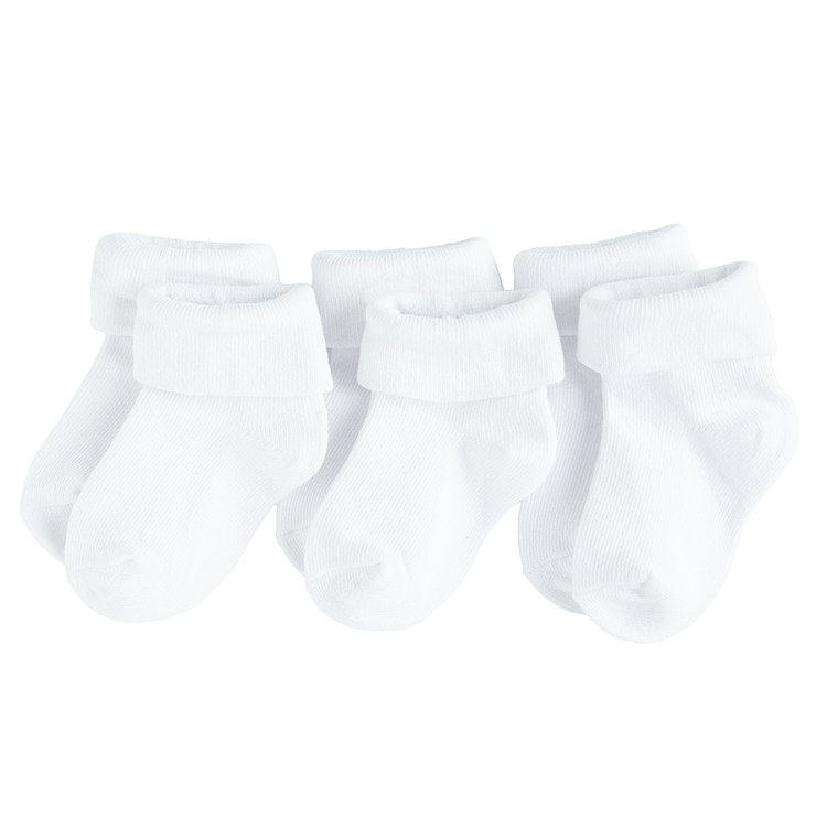 White socks from organic cotton - 3 pack