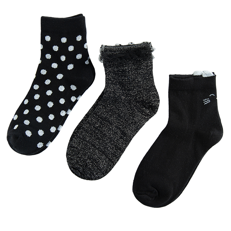 Black ankle socks- 3 pack