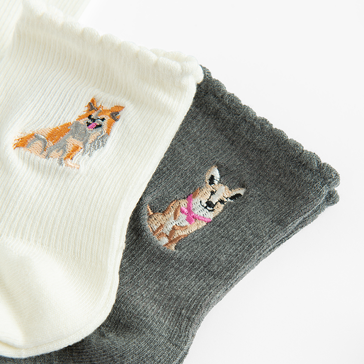 Ankle socks with puppies print- 5 pack