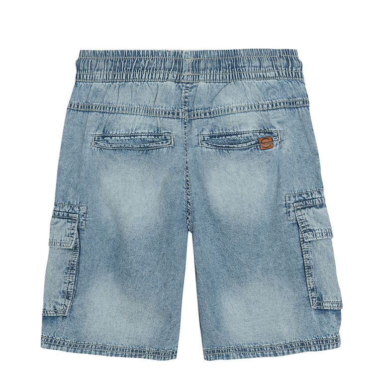 Denim shorts with adjustable waist