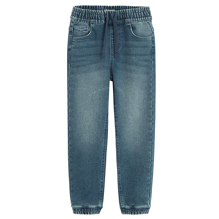 Blue denim trousers