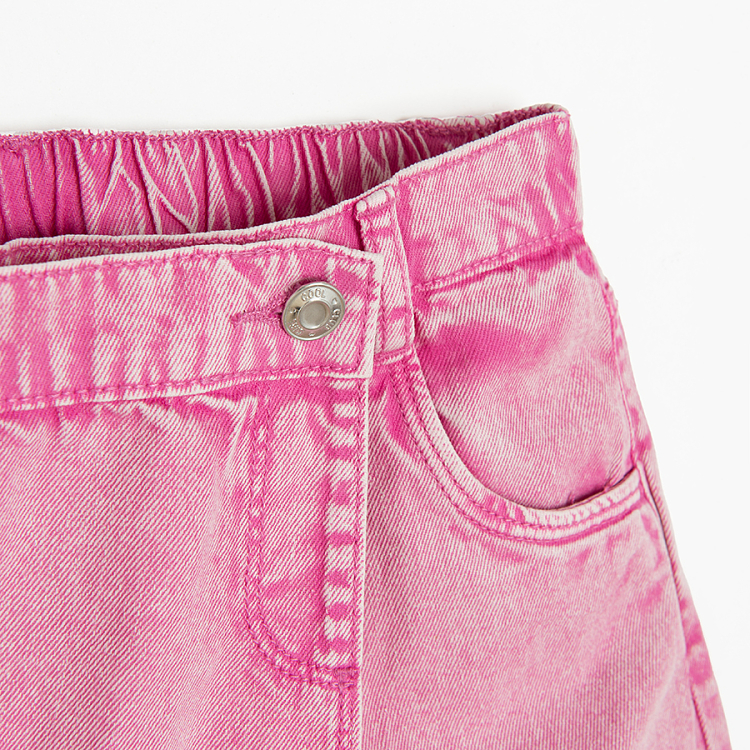 Fuchsia denim skirt shorts