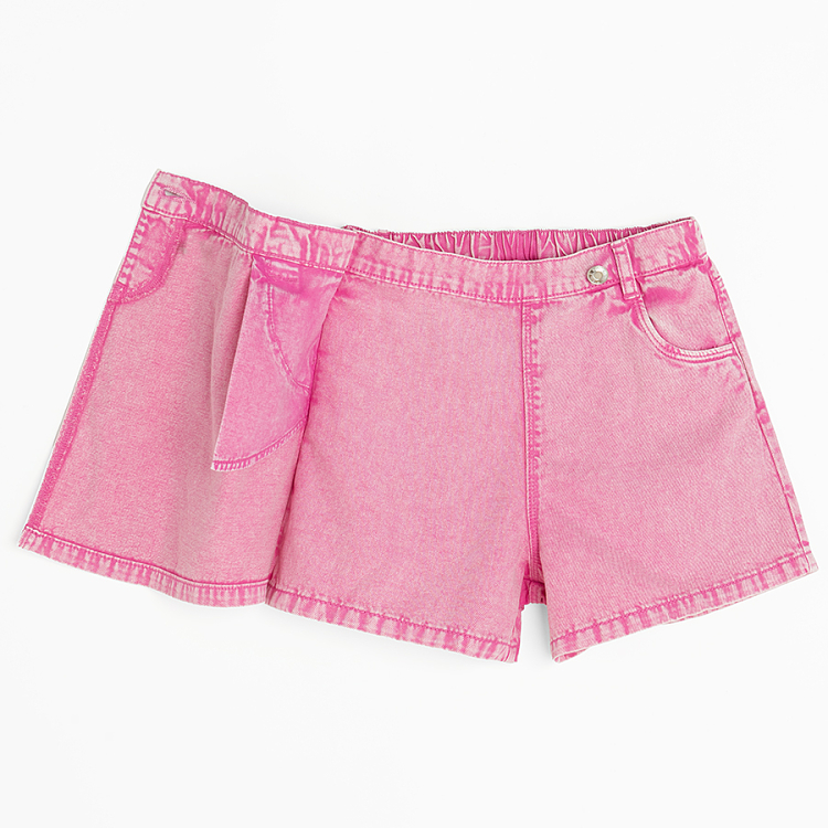 Fuchsia denim skirt shorts