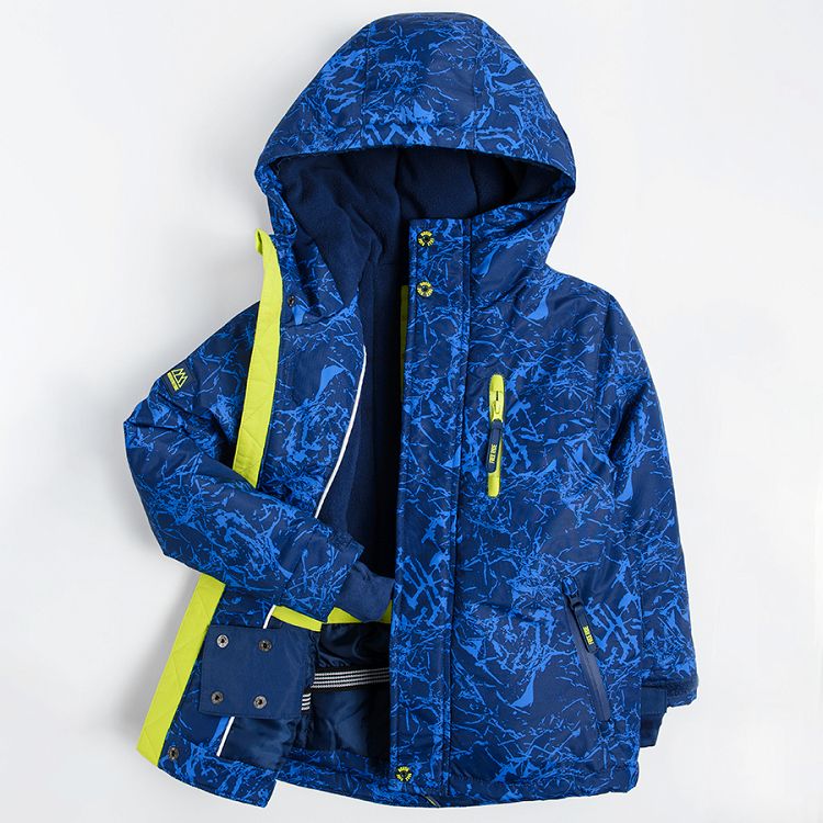 Blue hooded ski Jacket