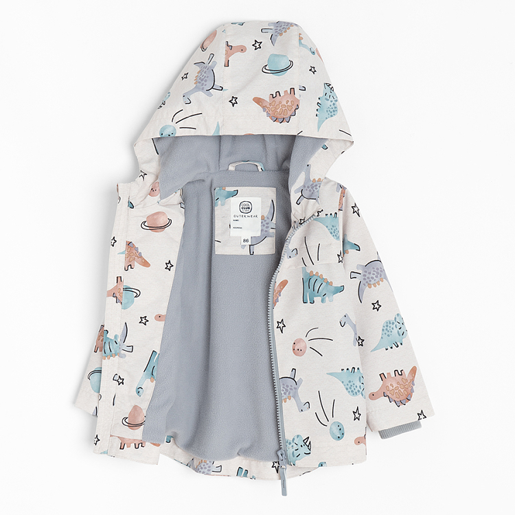 Light jacket with dinosaurs print