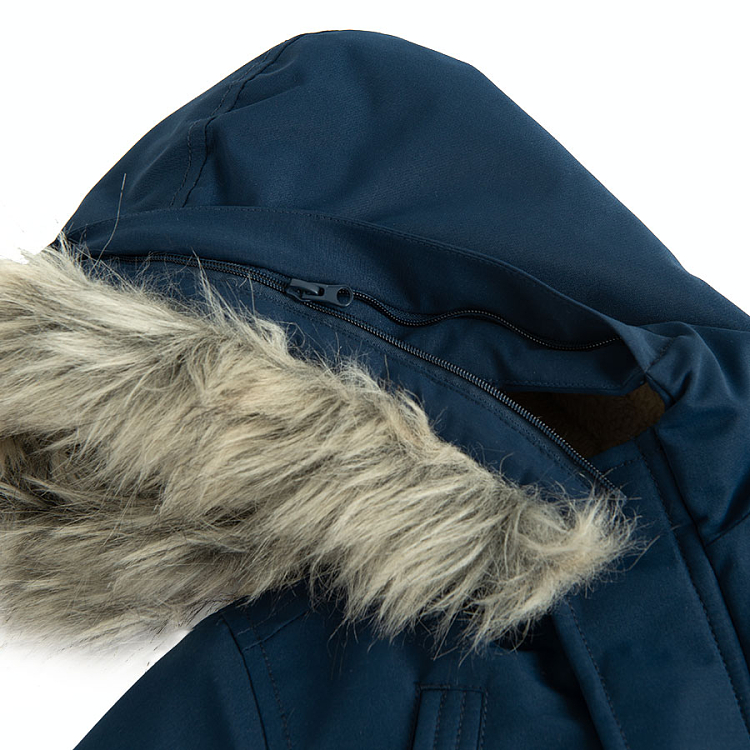 Blue hoosed winter jacket