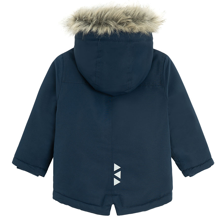 Blue hoosed winter jacket