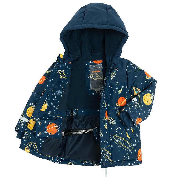 Ski jacket with planets print and ski pants- 2 pieces