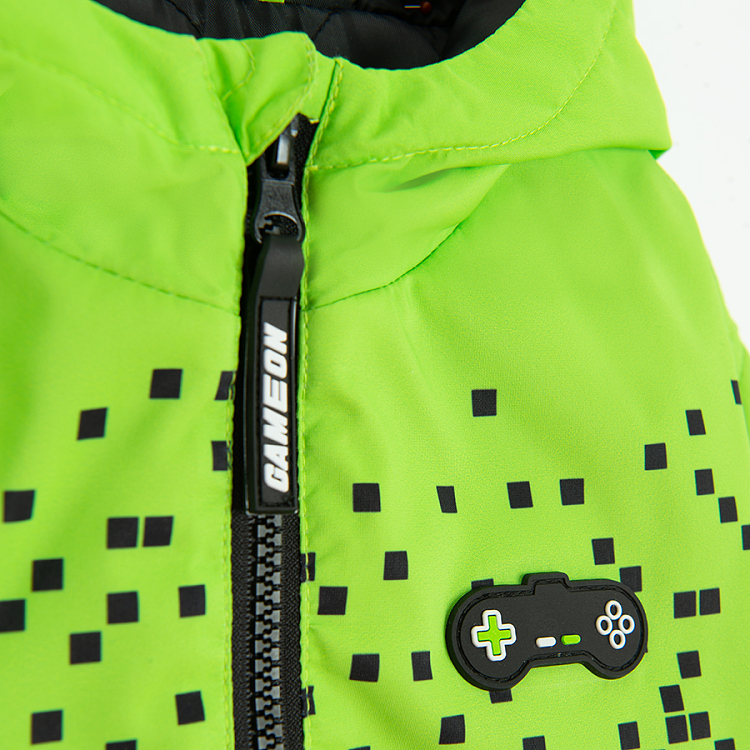 Neon pixelated hooded jacket