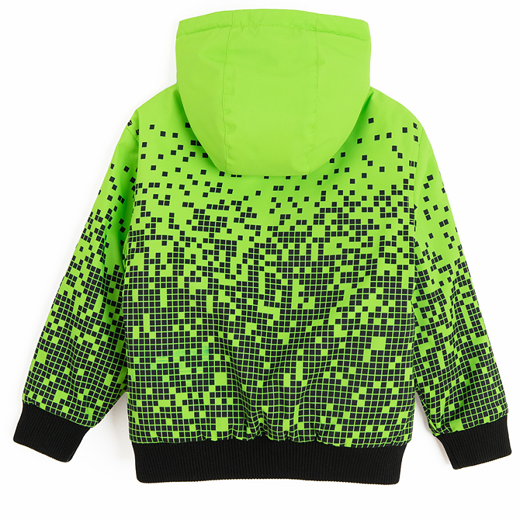 Neon pixelated hooded jacket