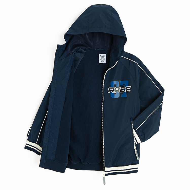 Blue light hooded jacket