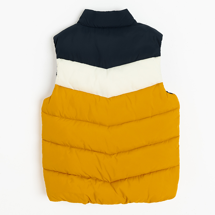 Yellow, white, black vest jacket