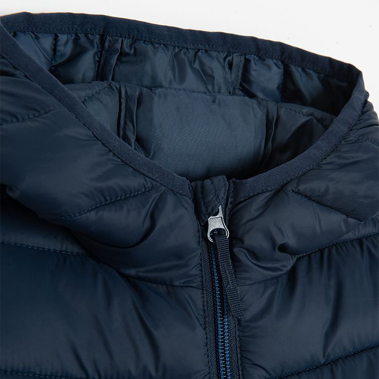 Blue hooded zip through jacket