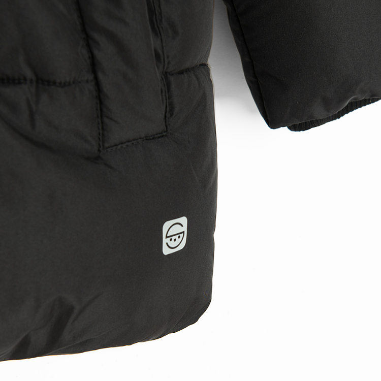 Black zip through winter jacket