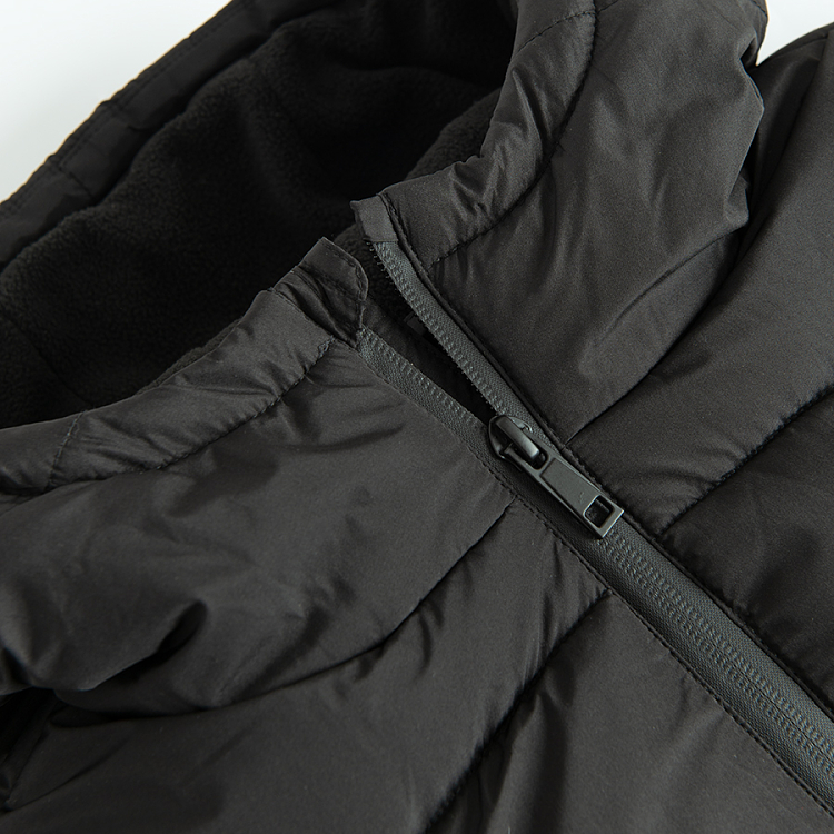 Black zip through winter jacket