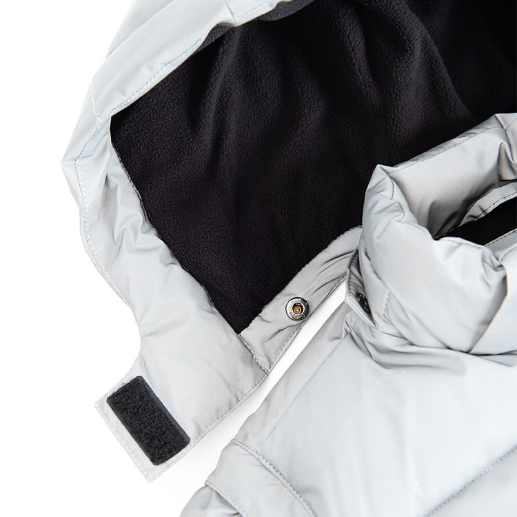 Grey hooded zip through winter jacket