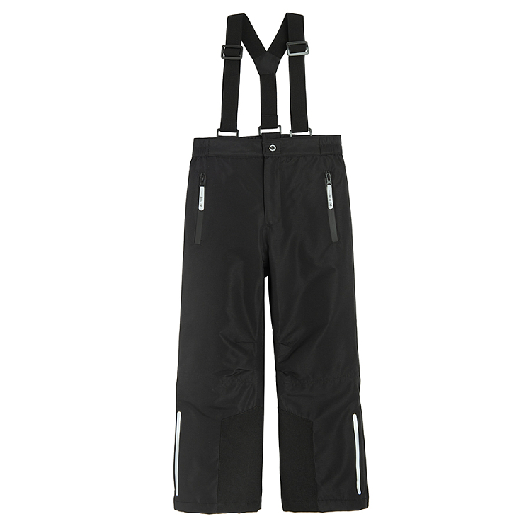 Black ski trousers