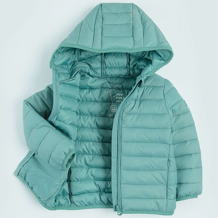 Turquoise hooded zip through jacket