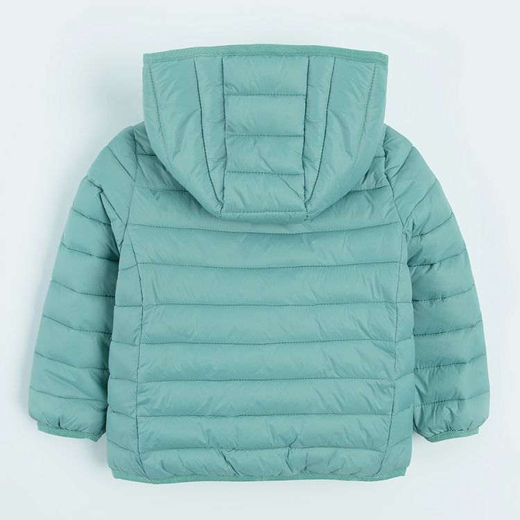 Turquoise hooded zip through jacket