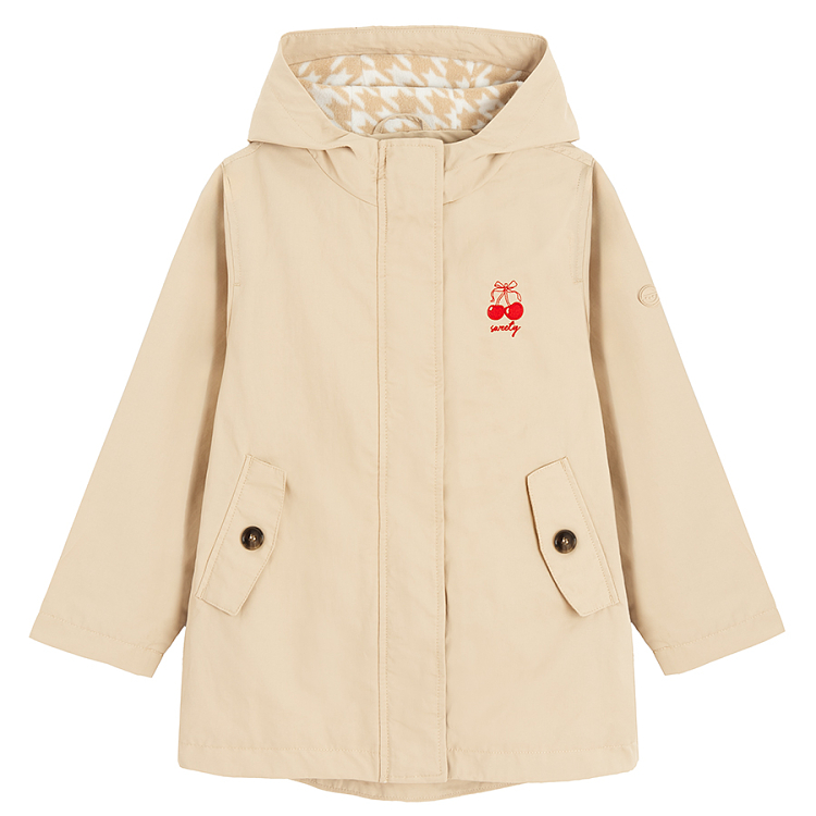 Beige light hooded jacket