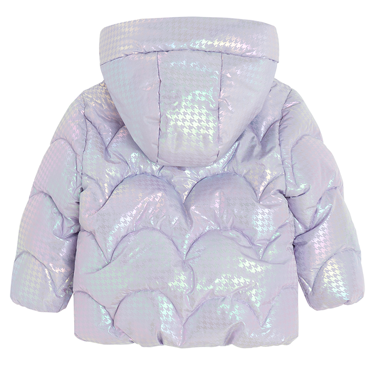 Violet zip through hooded winter jacket