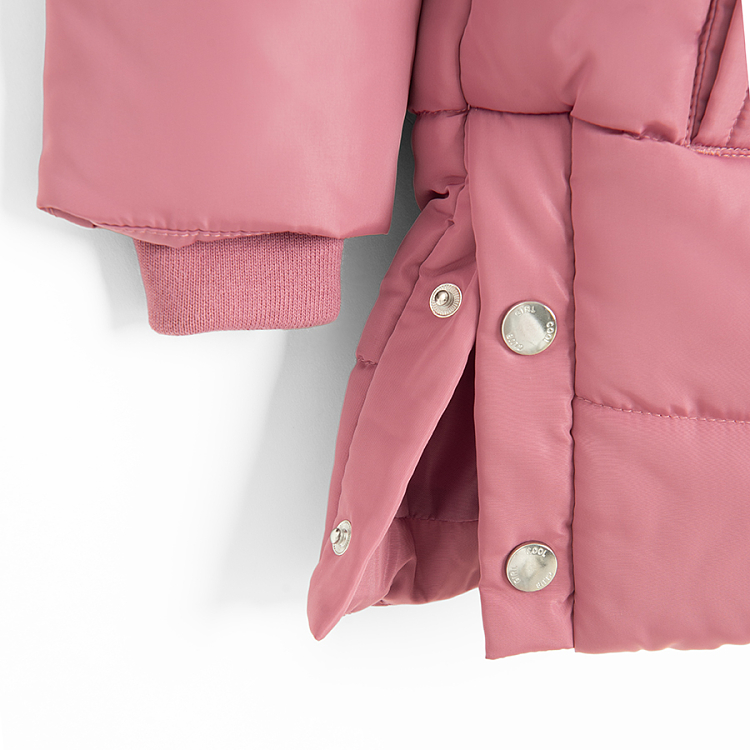 Deep pink hooded winter coat