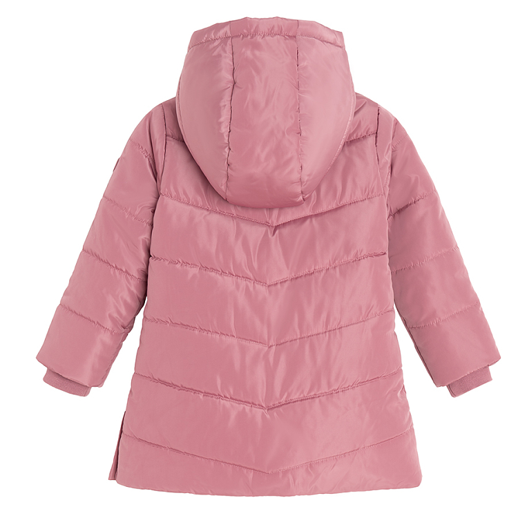 Deep pink hooded winter coat