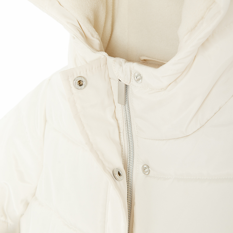 White hooded winter coat