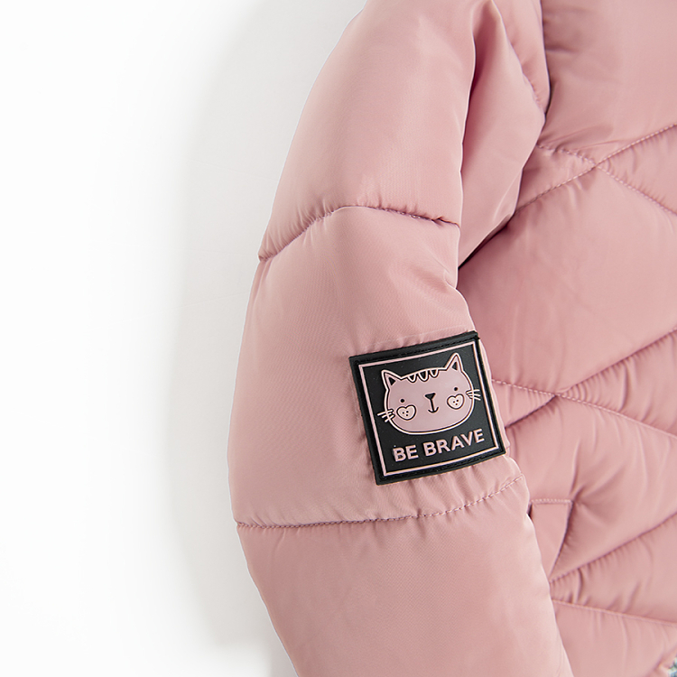 Pink hooded winter coat