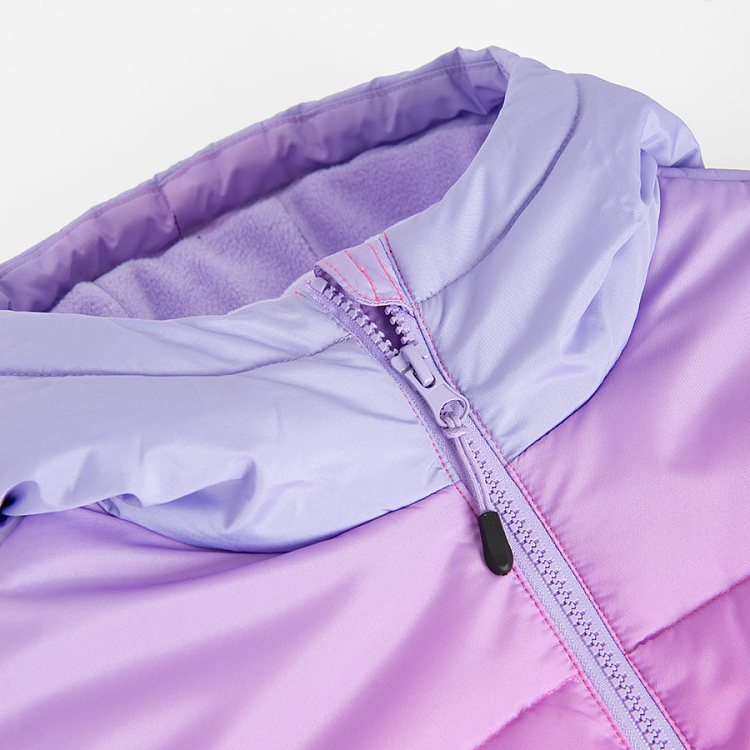 Violet hooded ski jacket