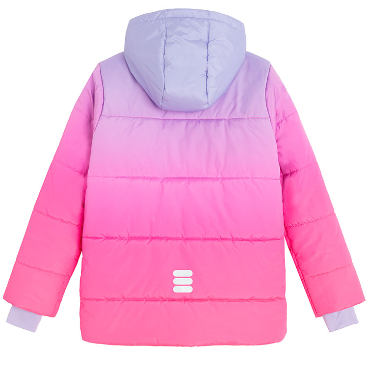 Violet hooded ski jacket