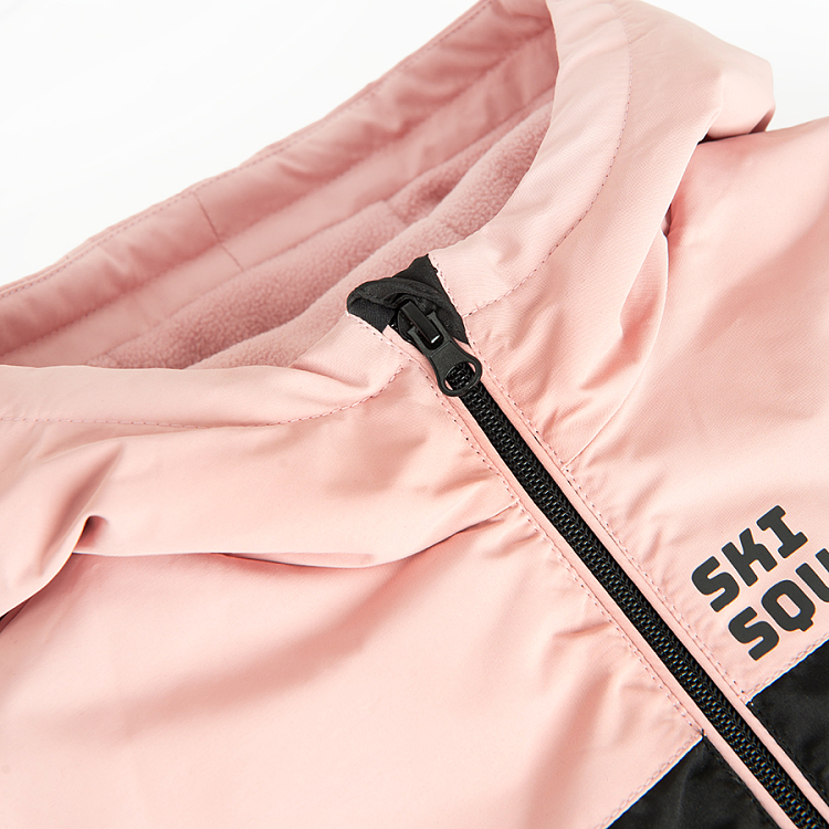 Pink hooded ski jacket