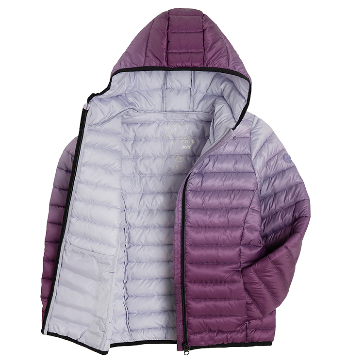 Purple zip through hooded jacket