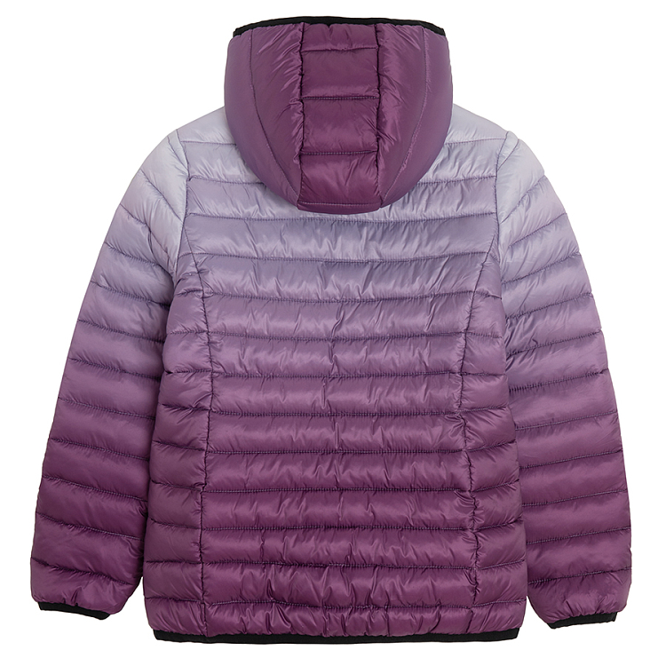 Purple zip through hooded jacket