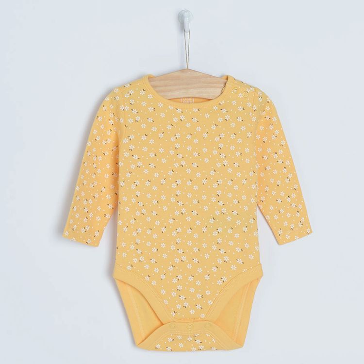 White yellow brick long sleeve bodysuits- 3 pack