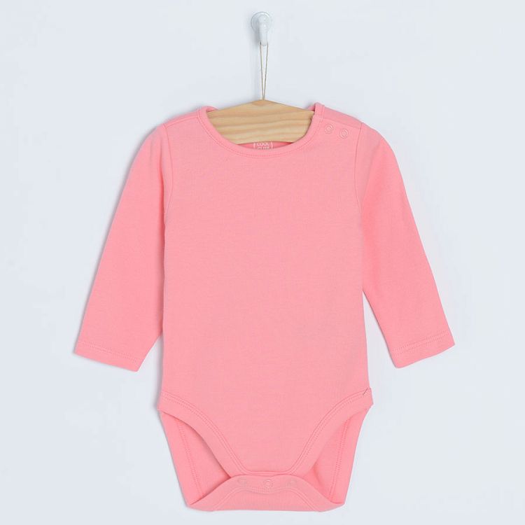 Solid Pink Adjustable Bodysuit Long-Sleeve - MiracleBabyUSA