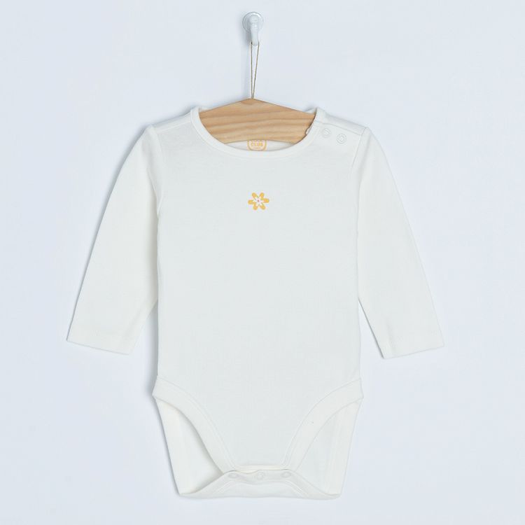 White yellow brick long sleeve bodysuits- 3 pack