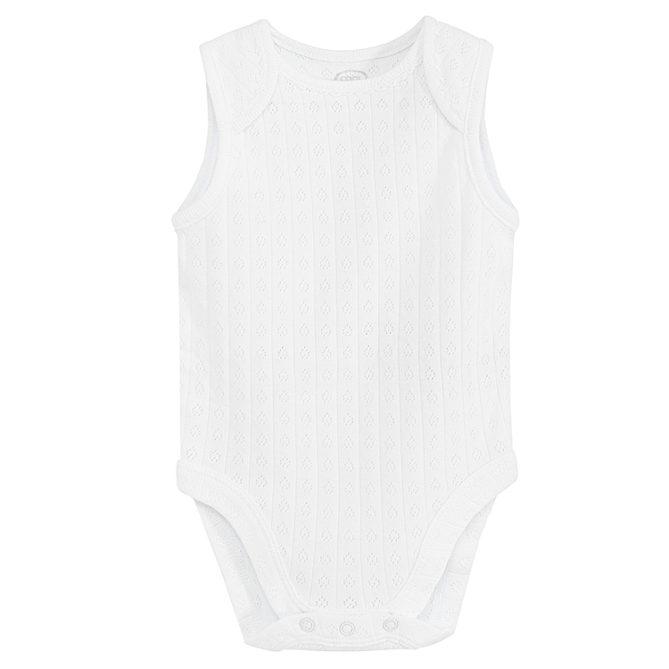 White sleeveless underwear bodysuits- 3 pack