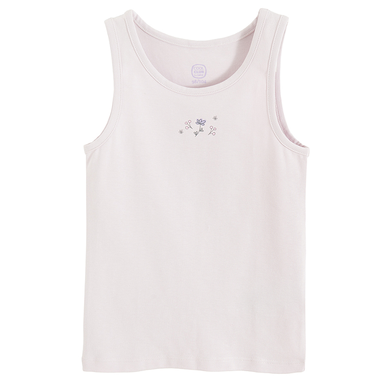 Grey and pink sleeveless bodies with bunnies and flowers print- 3 pack