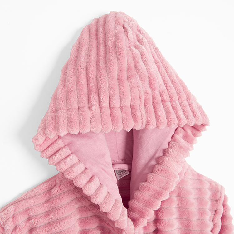 Dusty pink hooded hooded robe