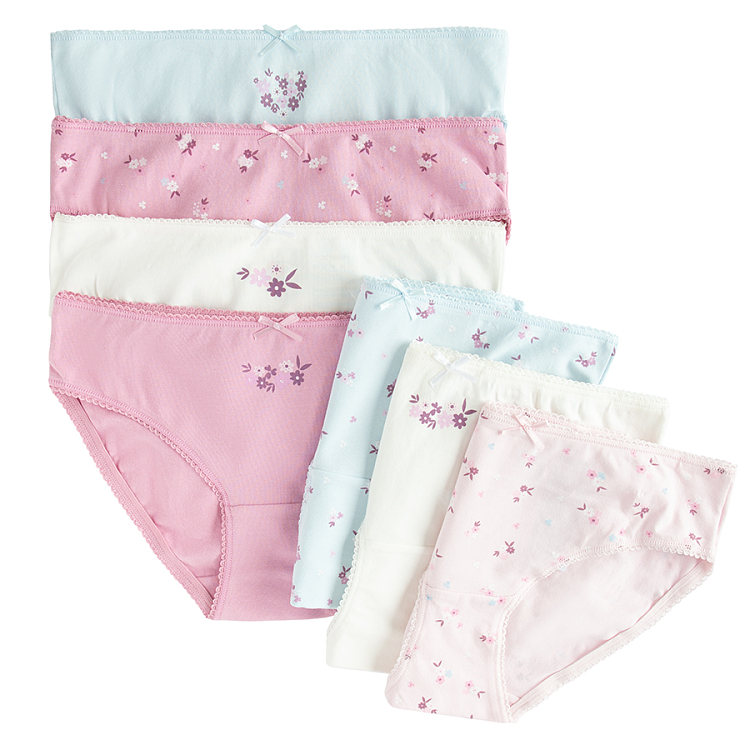 Pastel color briefs with small print- 7 pack