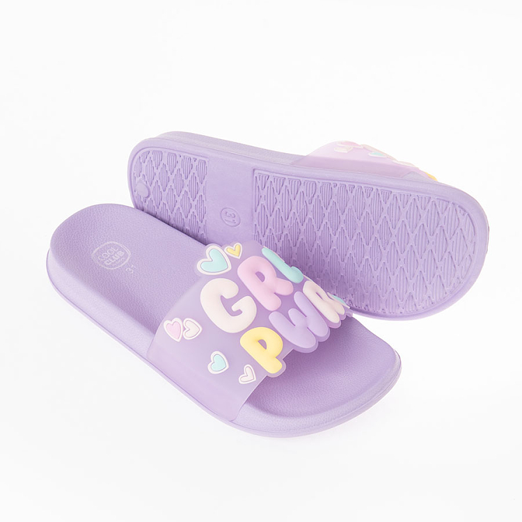 Purple GIRLS POWER flip flop